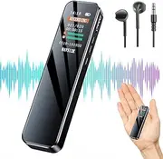 64GB Digital Voice Activated Recorder with Playback - 3000 Hours Audio Recording Device, 1576Kpbs HD Dual MIC Tape Recorder Device for Lecture A-B Repeat, MP3 Player (V1-64GB)