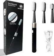 Magentak Large Long Head Toothbrush for Adults, Upgraded Hard Bristles, 2 Pcs Replacement Toothbrush Heads for Whitening, Automatic Electric Toothbrush with 5 Modes for Removing Plaque(Matte Black)