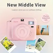 Lnstant Print Camera Kit with Mini Film Roll Built-in Flashlight Includes Felt Handbag and Album Perfect Gift for Women on Valentine's Day