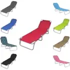 Folding Sun Lounger Patio Day Bed Garden Outdoor Furniture Steel&Fabric vidaXL