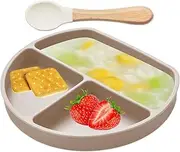 Silicone Plate for Toddler - Toddler Silicone Food Feeding Trays - Dishwasher Safe Feeding Divided Plates for School, Picnic, Park, Camping