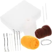 IWOWHERO 1 Set Adorable Animal Needle Felting Kit DIY Craft for Adults Easy Manual Felt Material for Creative Projects Craft Lovers