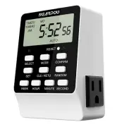 Outlet Timer, NEARPOW Dual Digital Light Timer with 2 Independently-Controlled O