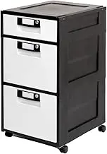 Iris Ohyama HG-312 Cabinet, Office, 2 Deep and 1 Shallow Type, Black