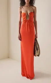 [Christopher Esber] Arced Palm Strapless Dress