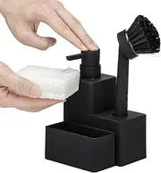 Dish Soap Dispenser with Sponge Holder - Liquid Hand Soap Dispenser with Sponge Holder - Multi-Functional Organizer for Household Storage Solution