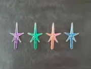 Set of 4 Vintage Small Star Topper for Ceramic Christmas Tree Total Height 1.75"
