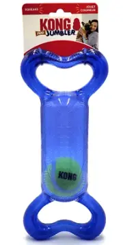 KONG Jumbler w/Tennis Ball Medium/Large Blue Squeaky Tug & Fetch Dog Toy