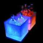 Luminous Square Wine Bucket Double-Layer RGB Beer Cooler Barrel Ice Buckets