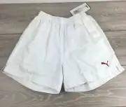 Puma Essential Logo Shorts Football Sports Junior Boys Size 26 -28" White R512-7