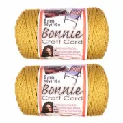 2 Pack 6mm Bonnie Macrame Cord - DIY Knit, Crochet w/ Many Colors - USA Made
