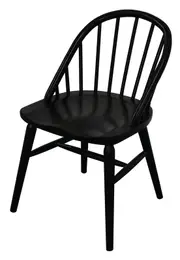Vera Oak Solid Oak Dining Chair - Set of 2 - Black