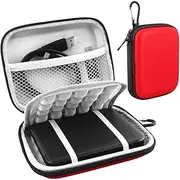 Lacdo Shockproof External Hard Drive Carrying Case for Western Digital WD My Passport Ultra WD Elements wd Gaming Drive 1TB 2TB 3TB 4TB 5TB USB 3.0 USB-C 2.5 inch HDD Storage Portable Travel Bag, Red