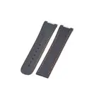 20mm Black Rubber Watch Strap For Omega Seamaster Aqua Terra