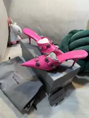Balenciaga Cagole Pointed Toe Mule in Fluo Pink