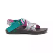 Chaco Mega Z/Cloud Sandals Women's US 7 Teal Pink Open Toe Comfort Slide KHD1462