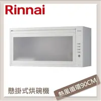 在飛比找PChome24h購物優惠-林內Rinnai 懸掛式熱風循環烘碗機 RKD-390W