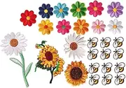 SHINEOFI 27pcs Iron On Patches: Decorative Bee Flower Embroidered Appliques for DIY Clothing Repair Accessories Hats Jeans Jackets