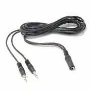 NEW 6' ft Audio Y-Splitter Cable Mic Headphones Stereo 3.5mm PC Computer Adapter