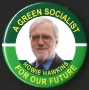 2024 Howie Hawkins 2-1/4"/ "Green Socialist" Presidential Campaign Button(Pin01)