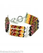 NEW JILZARA Premium Rolled Clay Tube Beads SUNSET BROWN TRI-TUBE Bracelet