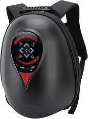 Motorcycle LED Knight Backpack, Hard Shell USB Powered Luminous Motorcycle Bag Water Proof LED Display Screen DIY Motorbike Luggage Laptop Bag for Travelling Camping Cycling Riding
