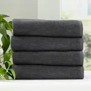 Renee Taylor Cobblestone 4 Piece Platinum Bath Towel