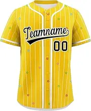 [Freecustom] Custom Stripe Baseball Jersey Stitched Name Number Personalized Hip Hop Sports Shirt for Men Women Youth