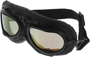 JECOMPRIS Men's Women's Motorcycle Goggles Retro Vintage Style Windproof Cycling Glasses for Night Riding Outdoor Sports