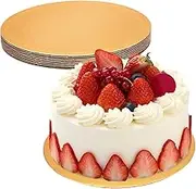 Alipis 10Pcs Round Corrugated Cake Boards Sturdy Cake Drums for Decorating and Display Smooth Release Baking Accessories for Weddings and Parties