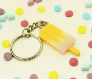 YELLOW & PURPLE ICE BLOCK KEYCHAIN Car Keys Mini Summer Party Cute Sweet Candy