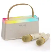 Karaoke Machine for Kids, Mini Karaoke Machine with 2 Wireless Brown