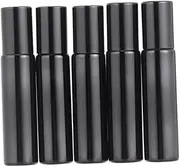 CTIRCHIU 6Pcs Black Glass Essential Oil Roller Bottles with Stainless Steel Roller Balls Refillable Containers for Eye Cream Perfumes and Liquids for Home and Travel