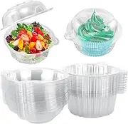 20 Pack Cupcake Containers Individual, 4.3 Inch Individual Cupcake Boxes, Clear Single Muffin Holders Boxes Cups Cases Pods For Home Baking, Wedding, Baby Shower