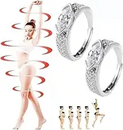 [Angyape] Magtherapy Lymphatic Therapy Titanium Ion Moissanite Diamond Ring, Acupuncture Unclog Bloodstream and Lymph Nodes Torina Crystal-Quartz Ionix Ring Open Cubic Zirconia Ring