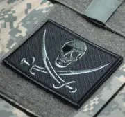 CJSOTF-A CANADA JTF2 TASK FORCE K-BAR velkrö OD PATCH: ONE-EYE SKULL CROSS BONE