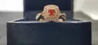 18k Gold Sterling Silver Ring Natural Ruby Birthstone With White CZ Mother's Day