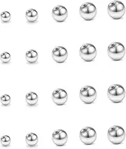 [QWALIT] 16gauge 14gauge Stainless Steel Replacement Balls for Lip Studs Labret Earrings Piercing Jewelry Septum Rings Externally Threaded Plastic Balls 3mm - 8mm