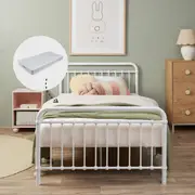 Sonata Single Bed White + Mattress Bundle