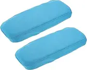 uxcell Chair Armrest Slipcovers Covers, 22 x 7mm Polyester Removable Seat Hand Rest Protector for Office Chairs Desk Chair(Lake Blue)