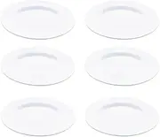 Leona Co Melamine Large Serving Platter, 25cm x 35cm Serving Plates, White Serving Tray for Entertaining Party, 100% Melamine Serving Dish for Appetizers Meat Food (6)