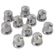 UP 10090P - 15/16 X 1.5 Inch Chrome Pointed Top Hat Nut Covers - (Pack Of 10)