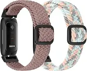 FTYQUEE Braided Stretchy Adjustable Straps Compatible for Fitbit Inspire 3/Inspire 2/Inspire HR/Inspire/Ace 3/Ace 2 for Women Men,Sport Elastic Nylon Cloth Wristbands for Fitbit Inspire 3/2