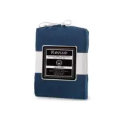 Revive Blue 100% Cotton Jersey Super Soft Fitted Sheet Combo Set Double 38cm Wal