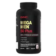 GNC Mega Men 50 Plus Multivitamin | 120 Tablets – Boosts Immunity with Fast ship