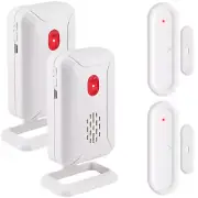 Wireless Door Sensor Alarm Entry Alert 36 Chimes Mute Mode LED Indicator 2 Packs