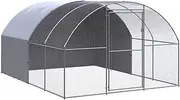 Outdoor Chicken Cage with Roof & Run, Dog Exercise Pen & Playpen, Puppy Exercise Enclosure, Chicken Coop Hen House Pen Run for Chicken, Poultry Cage, 3x4x2 m Galvanised Steel