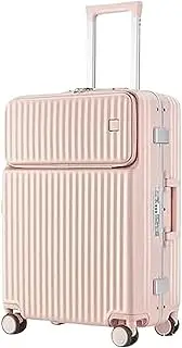 [sdneNest] Carry-on Suitcase Luggage Luggage Resistant Hard Luggage Aluminum Frame Carry On Luggage Security Lock Suitcase Carry-on Suitcases Carry On Luggages (Roze 20in)