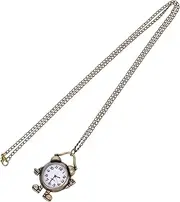 [TINEASUR] Retro Pocket Watch with Chain Vintage Quartz Movement for Collectors and Fashion Enthusiasts present for Birthdays and Holidays Stylish Hanging Design in Antique Bronze