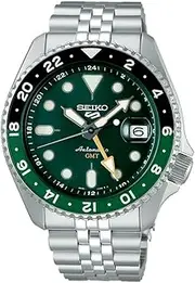 [SEIKO] SSK035K1 5 Sports Automatic GMT Watch, silver, Silver